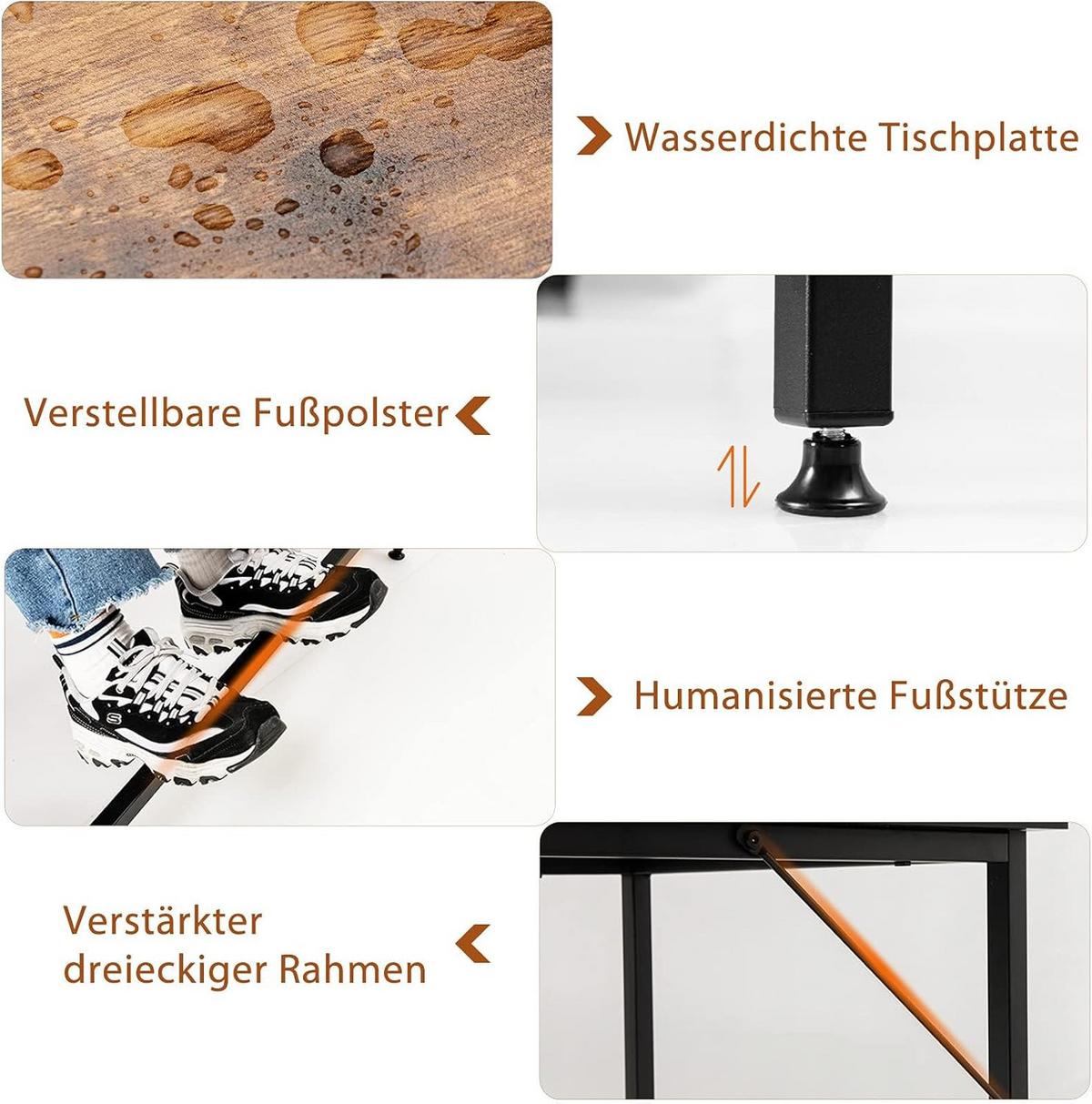 COMPUTERTISCH Braun - Braun, Holzwerkstoff (138/138/75cm) - COSTWAY