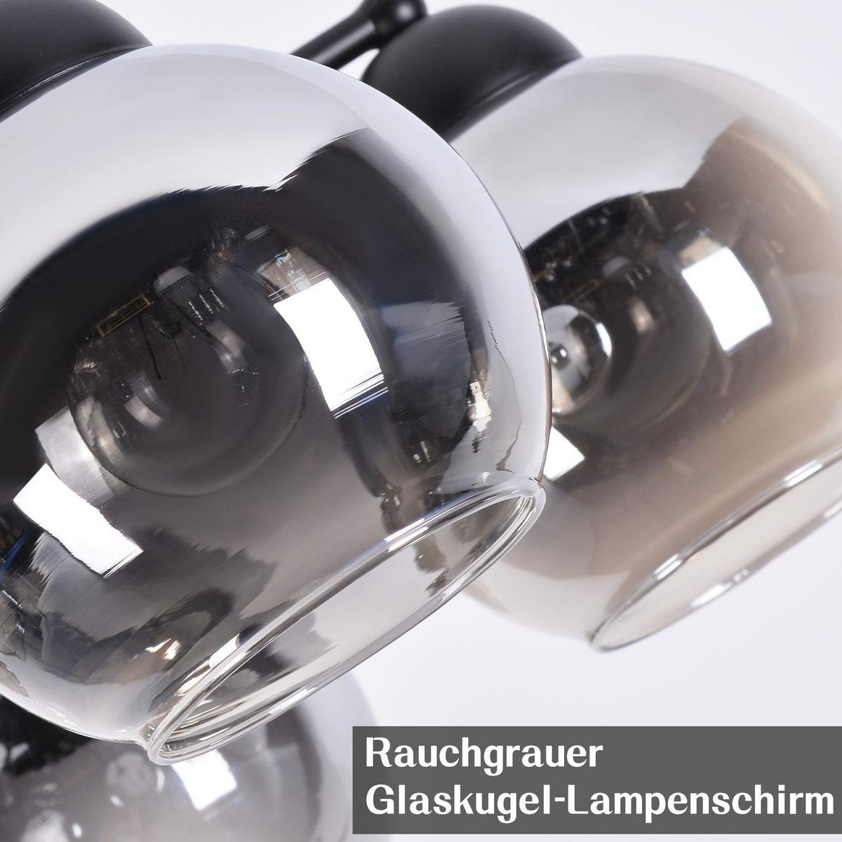 DECKENLEUCHTE Lupien 38/25.6/38cm - Schwarz, Glas (25.6/38/38cm) - Nettlife