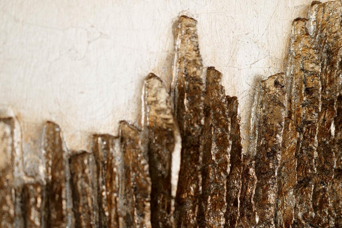 HOLZBILD Gold 120/55 cm - Goldfarben, Holz (7.6/55cm) - KUNSTLOFT