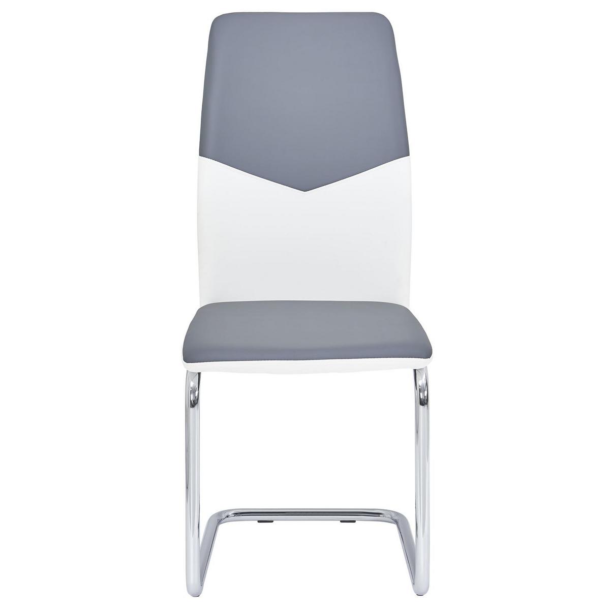 SCHWINGSTUHL LEONA 4er-Set weiß/grau - Weiß/Grau, Textil/Metall (44/99/62cm) - IDIMEX