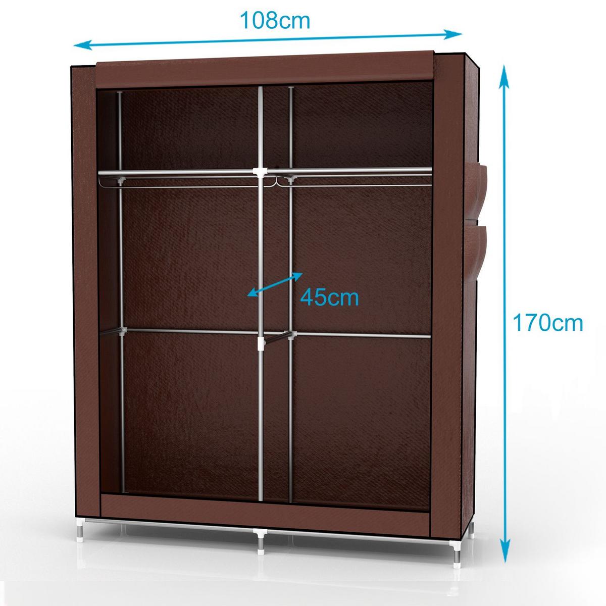 STOFFSCHRANK - Braun, Textil (45/170/108cm) - Intirilife
