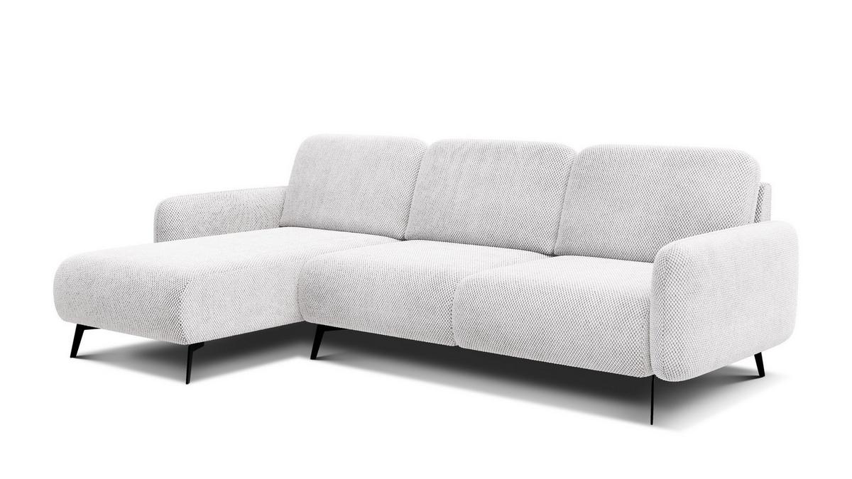 ECKSOFA FEBE 4-Sitzer links, creme - Creme/Schwarz, Holz/Textil (264/157cm) - Wozimo