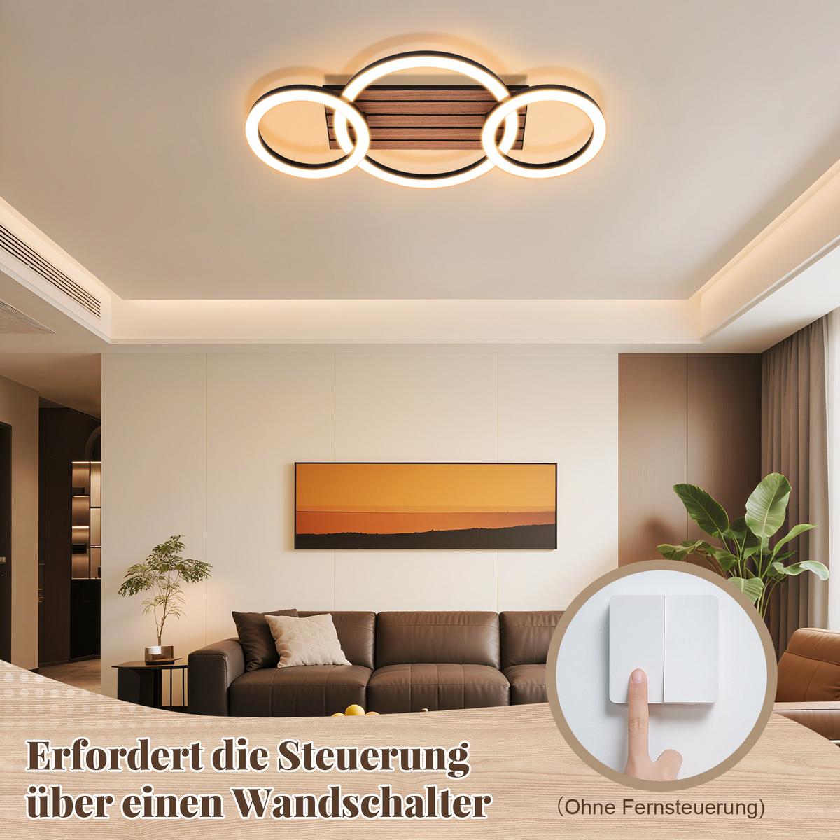 LED DECKENLEUCHTE Krellis 58.4/30/8 cm - Schwarz, Kunststoff/Metall (58.4/30/8cm) - ZMH