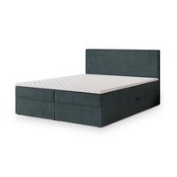 BOXBETT NIRA 160x200 cm mit Matratze und Topper - Blau - Blau, Holz (160/200cm) - MASSENO