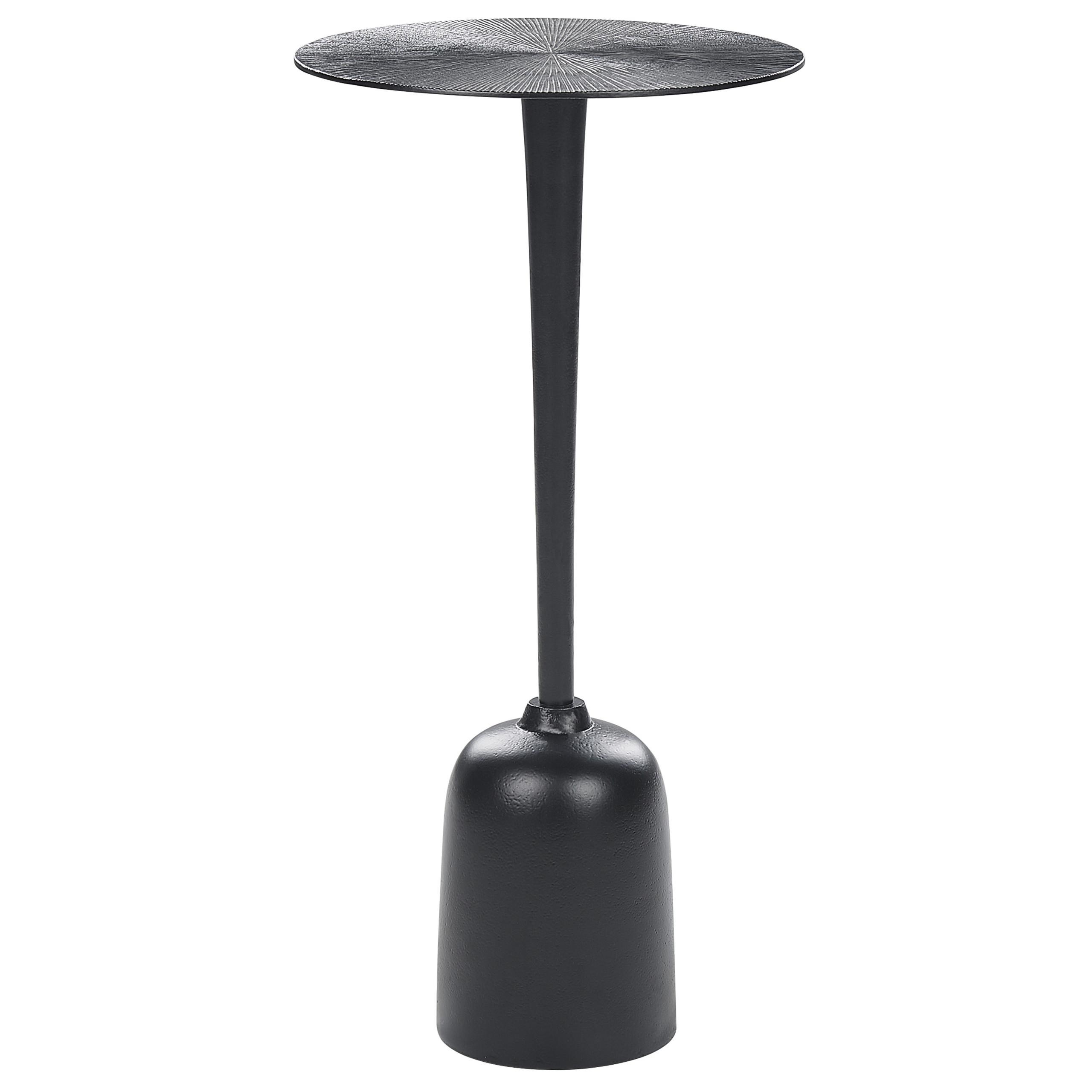 BEISTELLTISCH Aluminium schwarz rund 30 cm Selwyn - Schwarz, Metall (30/30/60cm) - Beliani