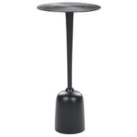 BEISTELLTISCH Aluminium schwarz rund 30 cm Selwyn - Schwarz, Metall (30/30/60cm) - Beliani
