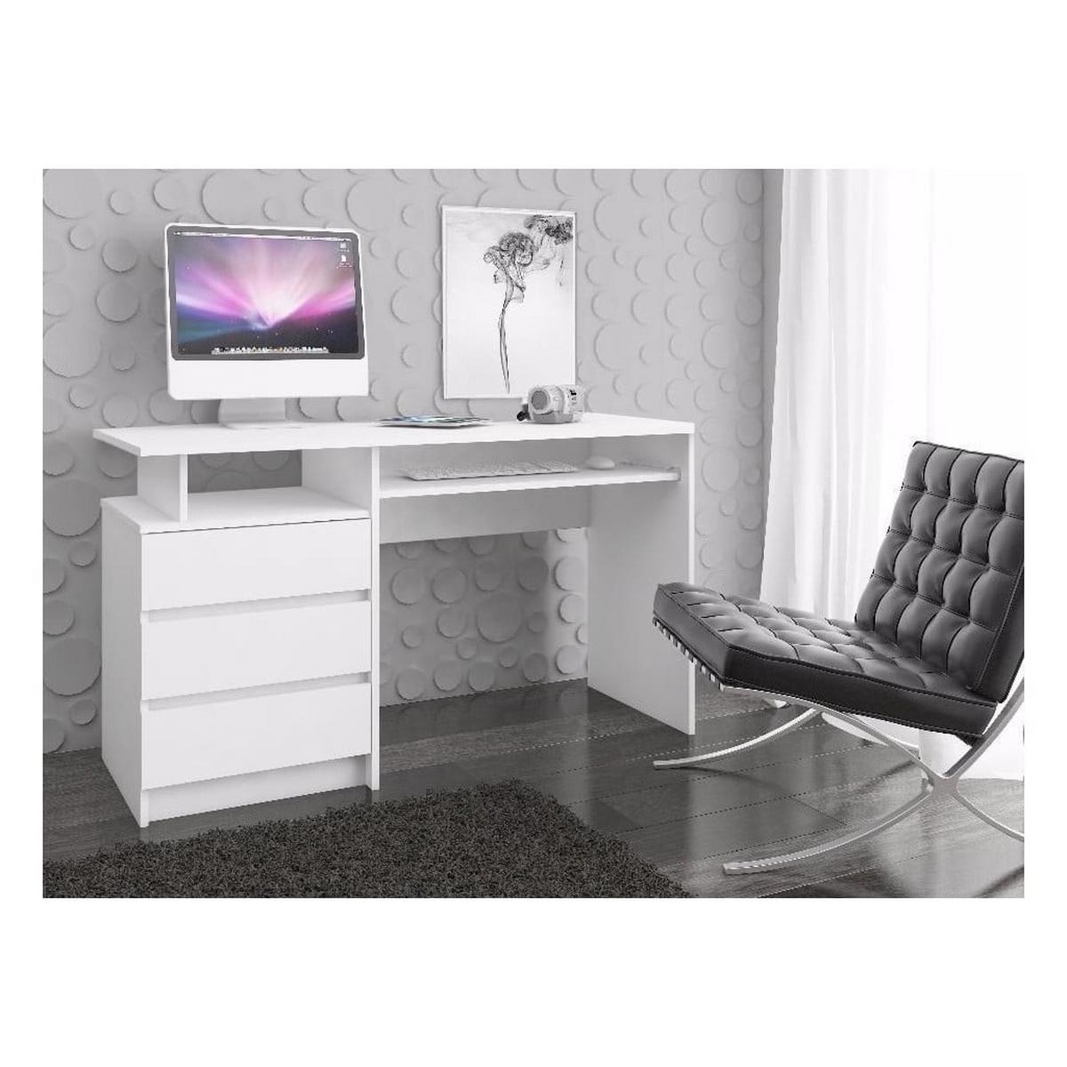 SCHREIBTISCH Weiß Matt 77/135/60 - Weiß, Holzwerkstoff (120/55/77cm) - RAUMHIRSCH FURNITURE