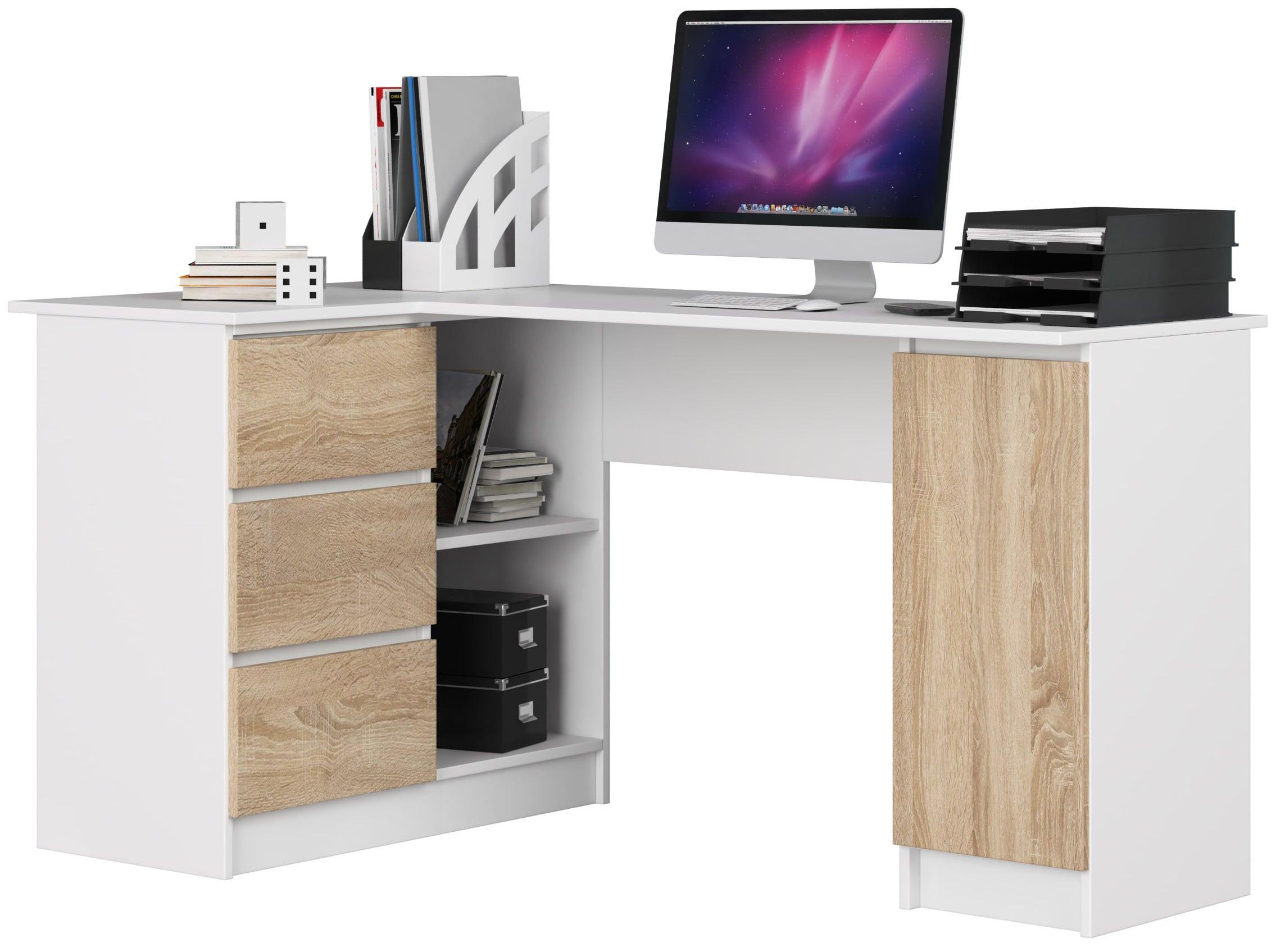 SCHREIBTISCH Weiß, Eiche Sonoma 77/155/85 - Weiß, Holzwerkstoff (135/60/77cm) - RAUMHIRSCH FURNITURE