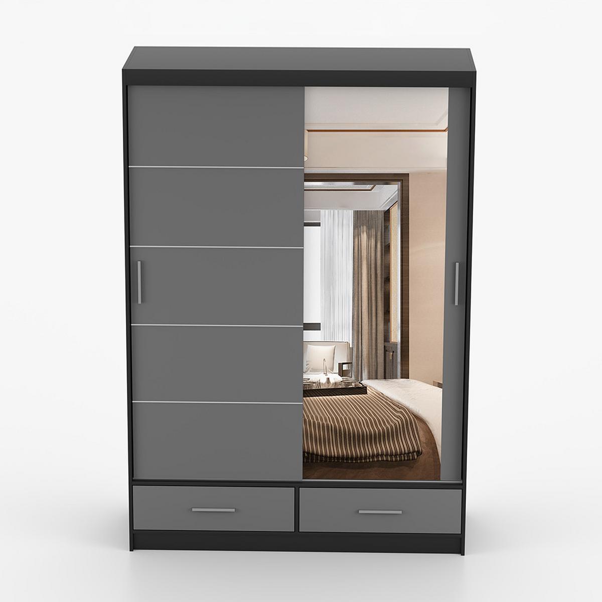 KLEIDERSCHRANK Florence 150 cm, 150/218/61, 2-türig, schwarz - Schwarz, Holzwerkstoff (150/218/61cm) - imoebel24