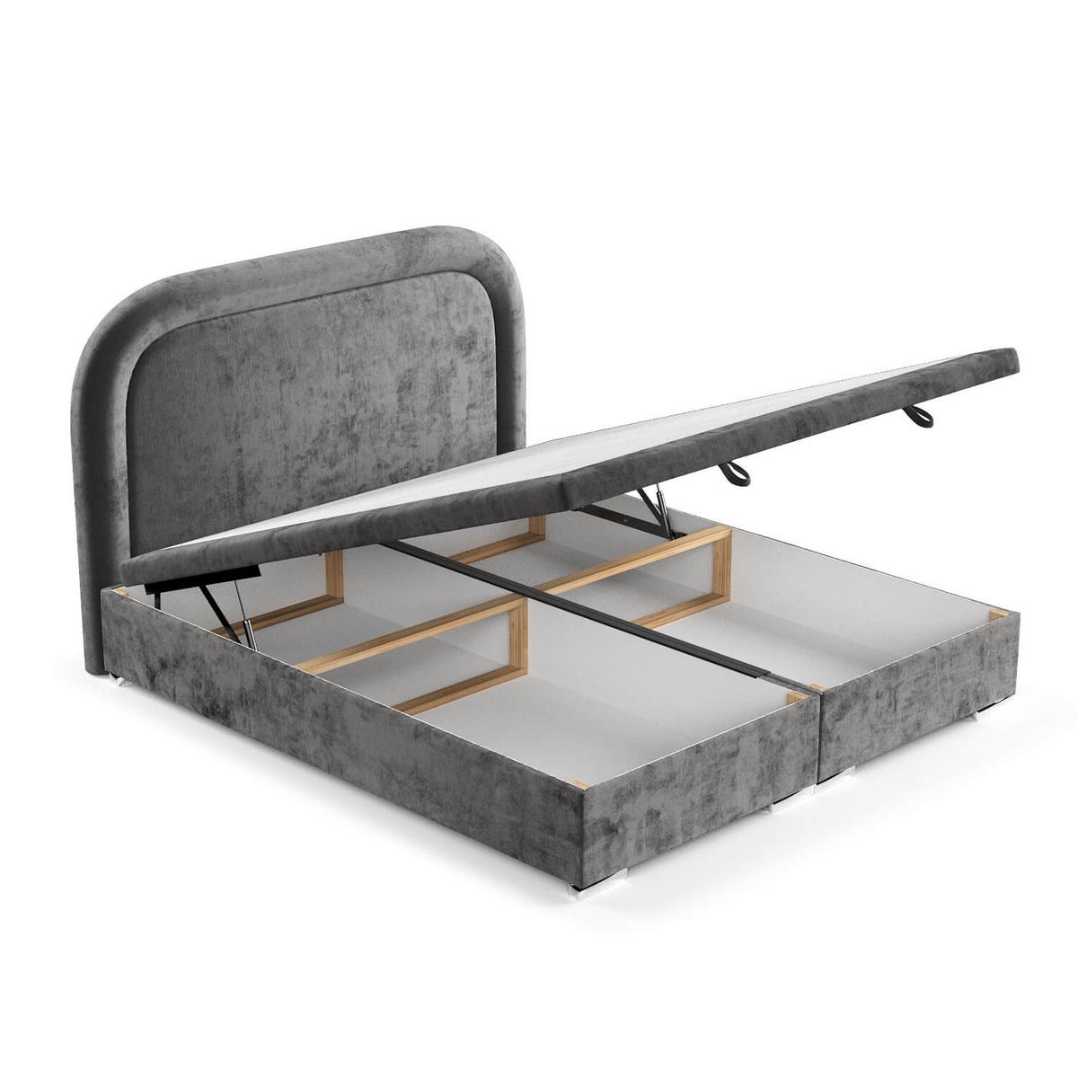 POLSTERBETT Harmony mit Stauraum 180/200 cm Stahl im Lotta Stoff - Chromfarben/Graphitfarben, Holz/Holzwerkstoff (180/200cm) - AltaBeds