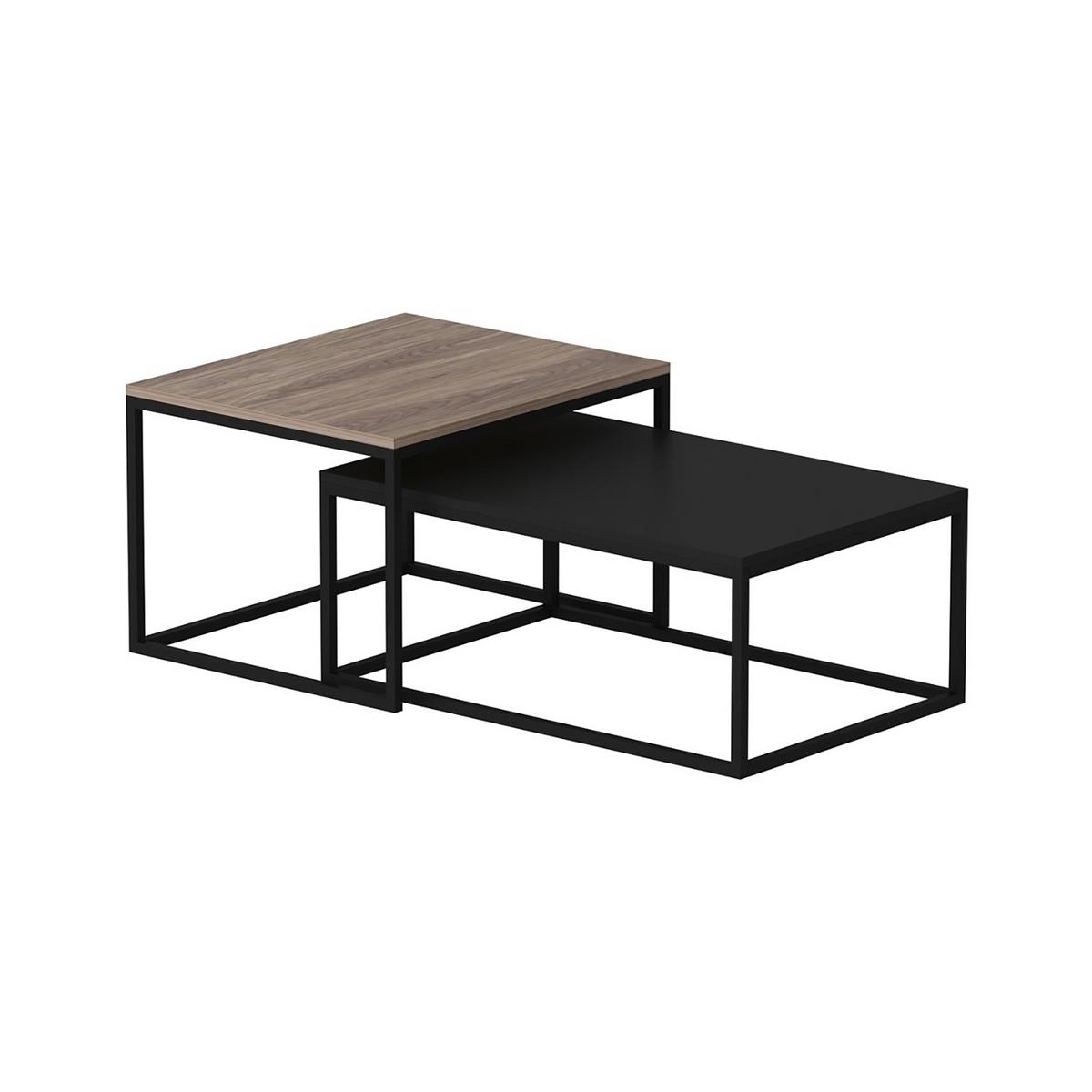 SATZTISCH Aabenraa 60/45/47 - Eichefarben, Metall (45/60/47cm) - [en.casa]