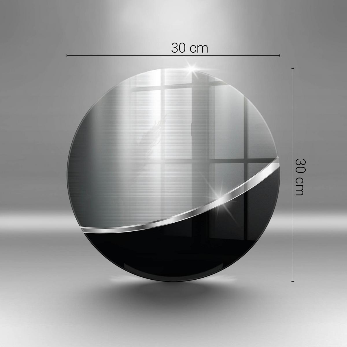 GLASPLATTE Ø 30 cm Metallische Abstraktion - Alufarben, Glas (30/30cm) - Wallfluent
