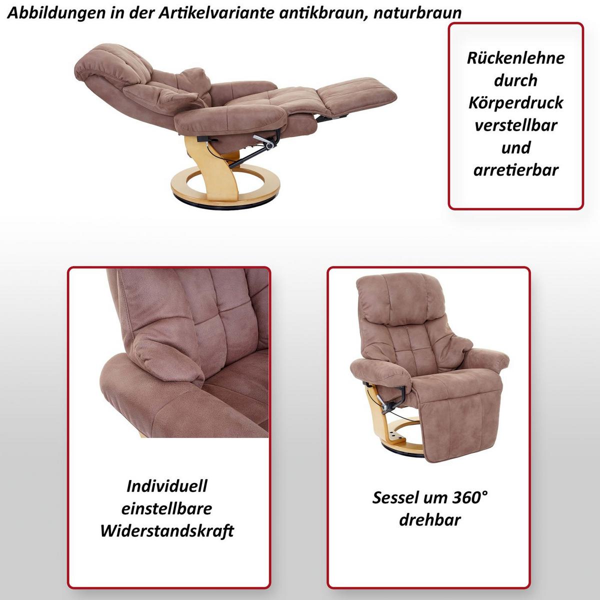 RELAXSESSEL 2 Braun, Schwarz - Schwarz/Braun, Textil (90/105/82cm) - MCA