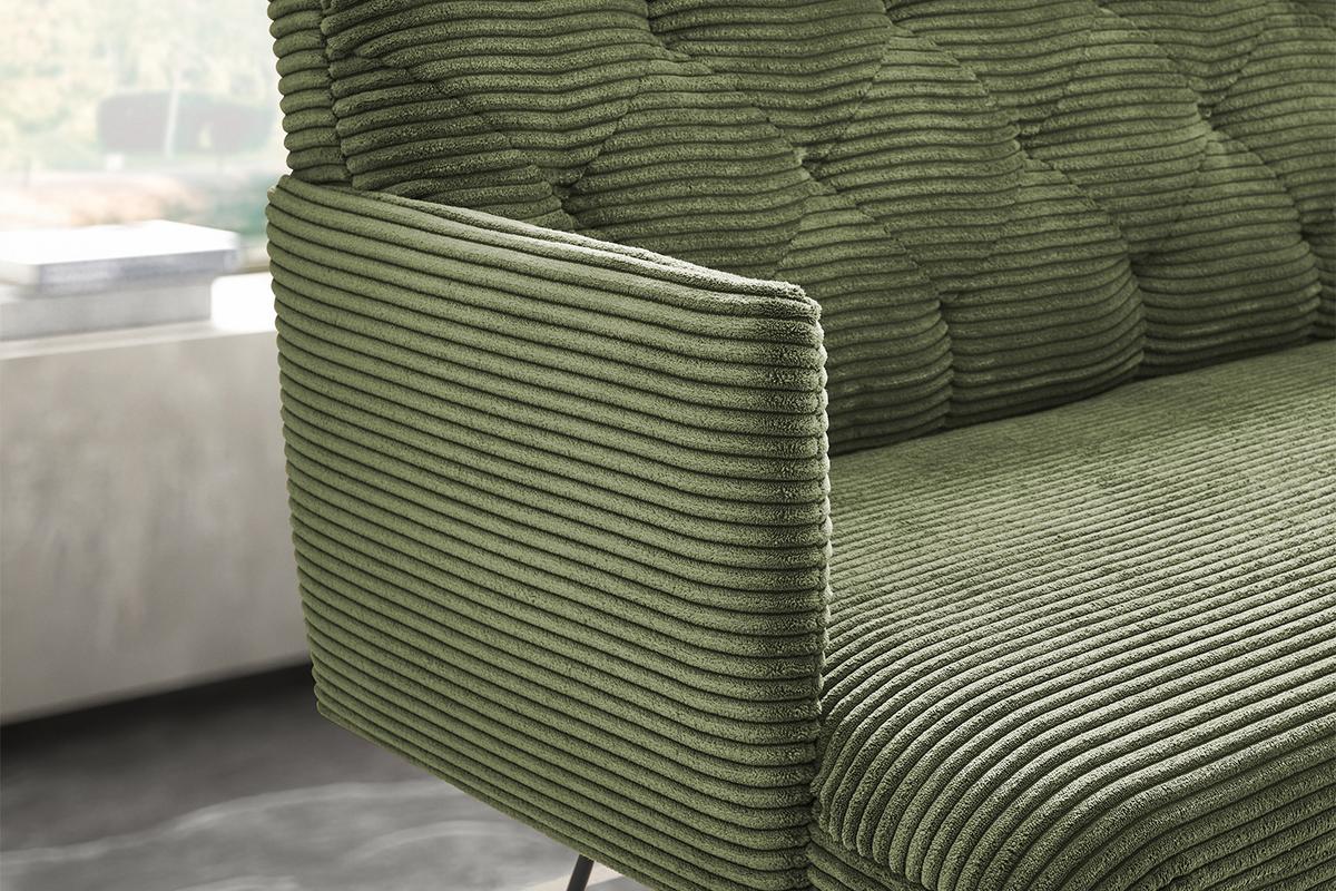 ESSZIMMERBANK CHARME Grün Cord - Olivgrün/Grün, Textil (206/85/69cm) - KAWOLA