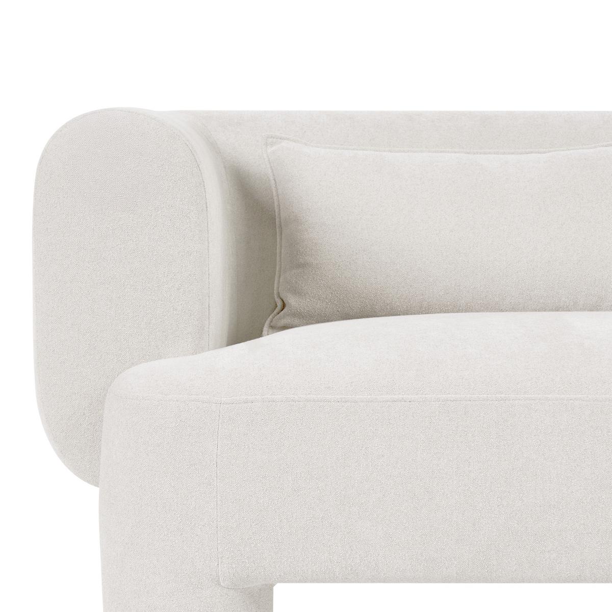 3-SITZER-SOFA Stoff Weiß Hogbo - Weiß, Textil (180/73/93cm) - Beliani