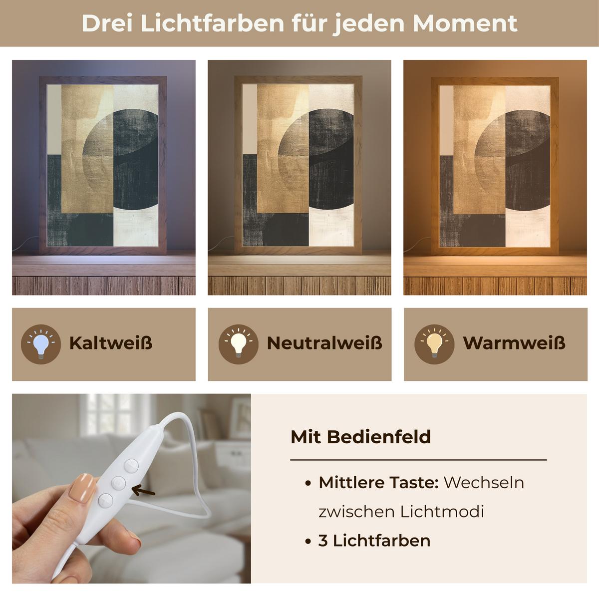 TISCHLEUCHTE Abstrakt - Modern - Schwarz - Gold 20x30 cm - Beige, Holzwerkstoff (8/20/30cm) - OnlyWow