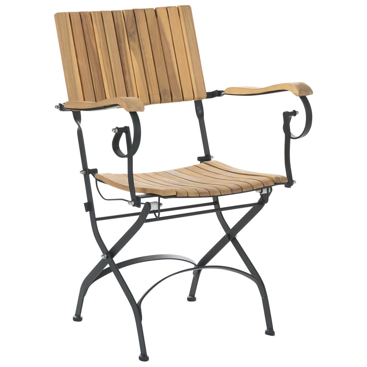 GARTENSTUHL 2er-Set Akazienholz Hellbraun Lascari - Hellbraun, Holz (45/89/42cm) - Beliani