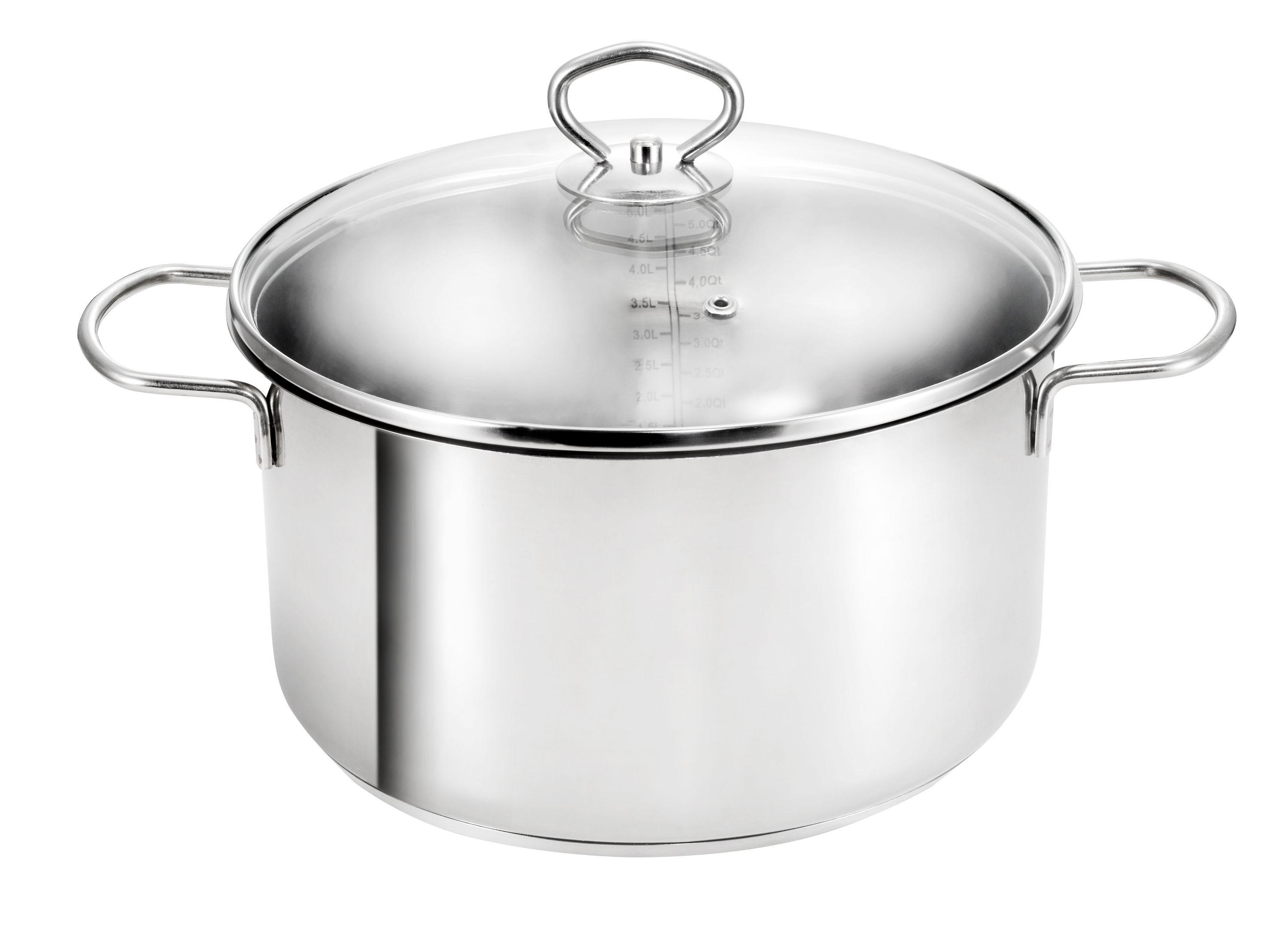 FLEISCHTOPF Merkur, Edelstahl, Induktion, 4 Liter, Ø 24 cm, Höhe 11 cm - Edelstahlfarben, Metall (24cm) - KOPF
