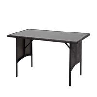 POLY-RATTAN ESSTISCH rechteck Schwarz - Schwarz, Kunststoff (60/112/68cm) - MCW