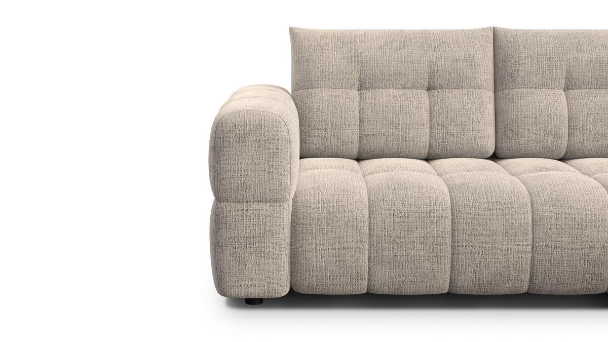 ECKSOFA CLOUDI 4-Sitzer rechts, beige - Beige/Schwarz, Holz/Textil (294/160cm) - Wozimo