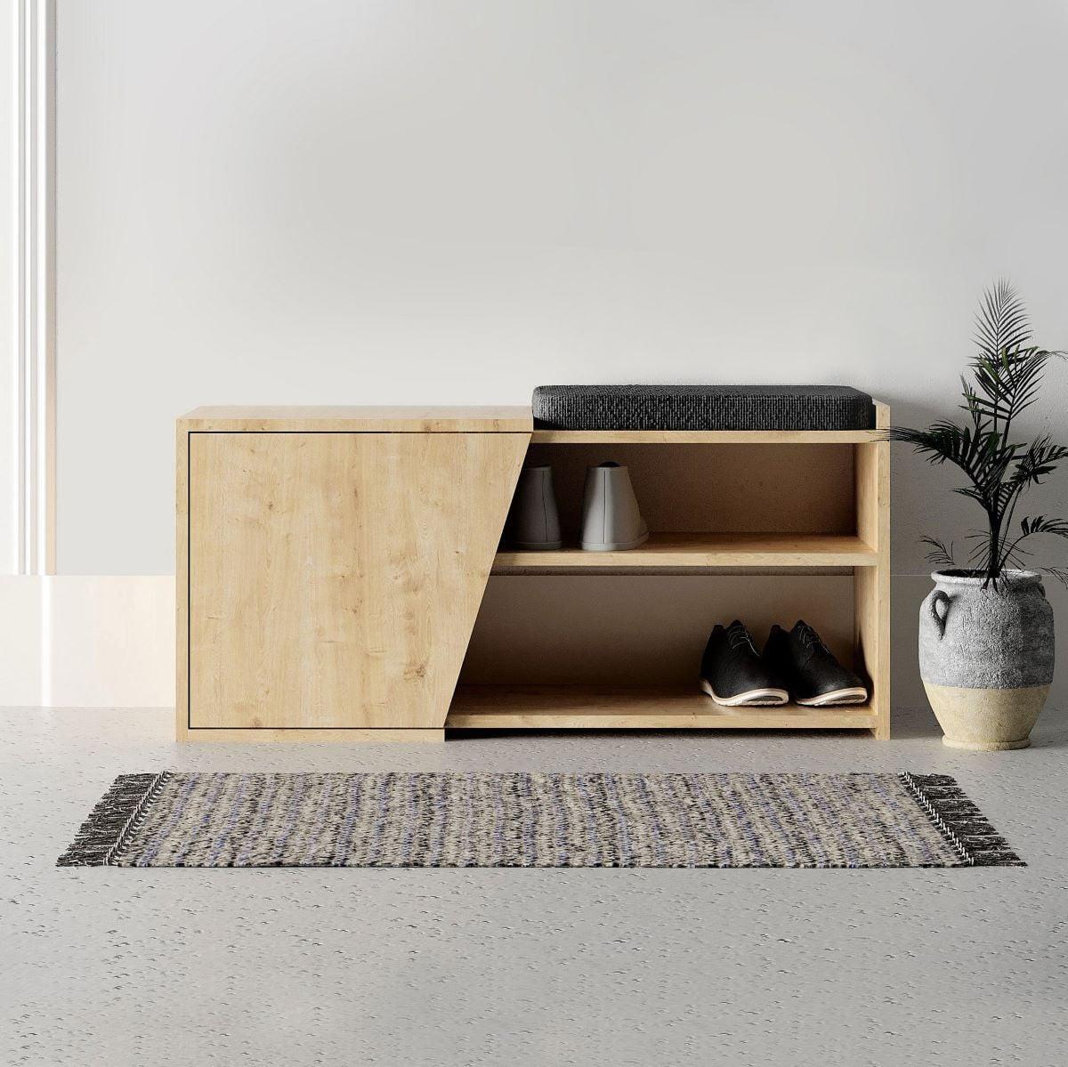 SCHUHSCHRANK 1 Tür L104 cm - Fiona - Eichefarben, Holzwerkstoff (47/37/20.5cm) - Calicosy