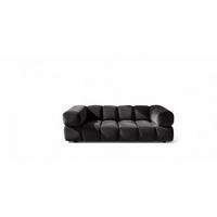 SOFA 3-sitzer Blanche In Bluvel - Schwarz, Holzwerkstoff/Textil (240/70/96cm) - Fun Möbel
