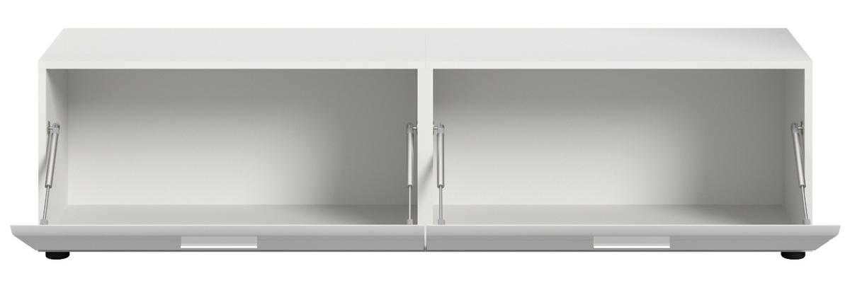 TV-LOWBOARD weiß Hochglanz, TV Unterteil 160 x 41 cm - Weiß Hochglanz/Silberfarben, Holzwerkstoff/Kunststoff (160/41/40cm) - Inn.Furn