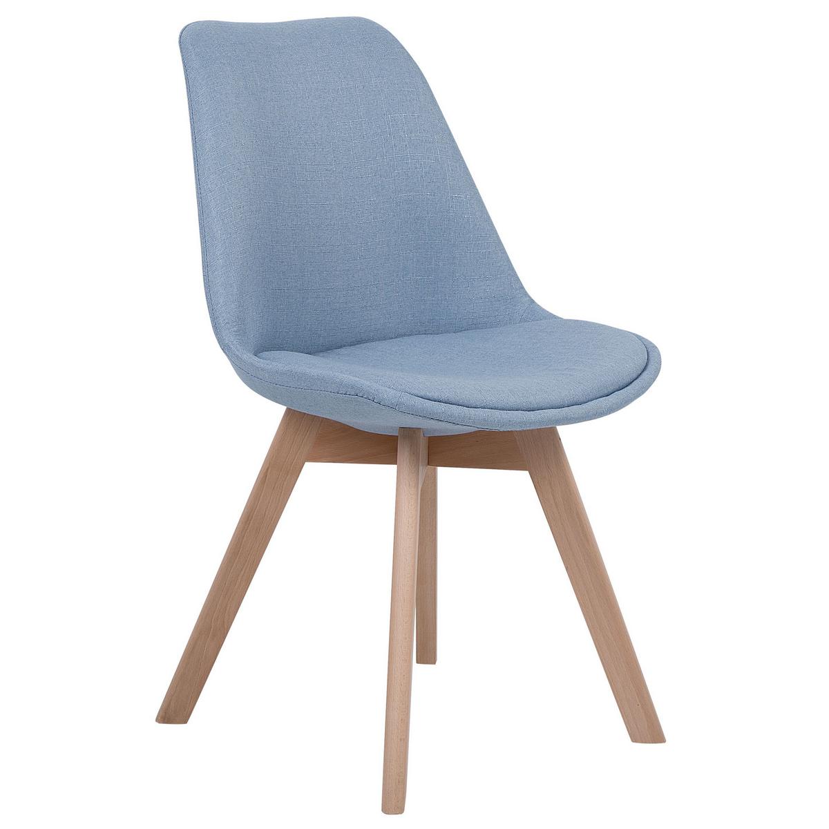 ESSZIMMERSTUHL 2er-Set Polsterbezug Blau Dakota - Hellblau, Holz/Textil (47/84/43cm) - Beliani