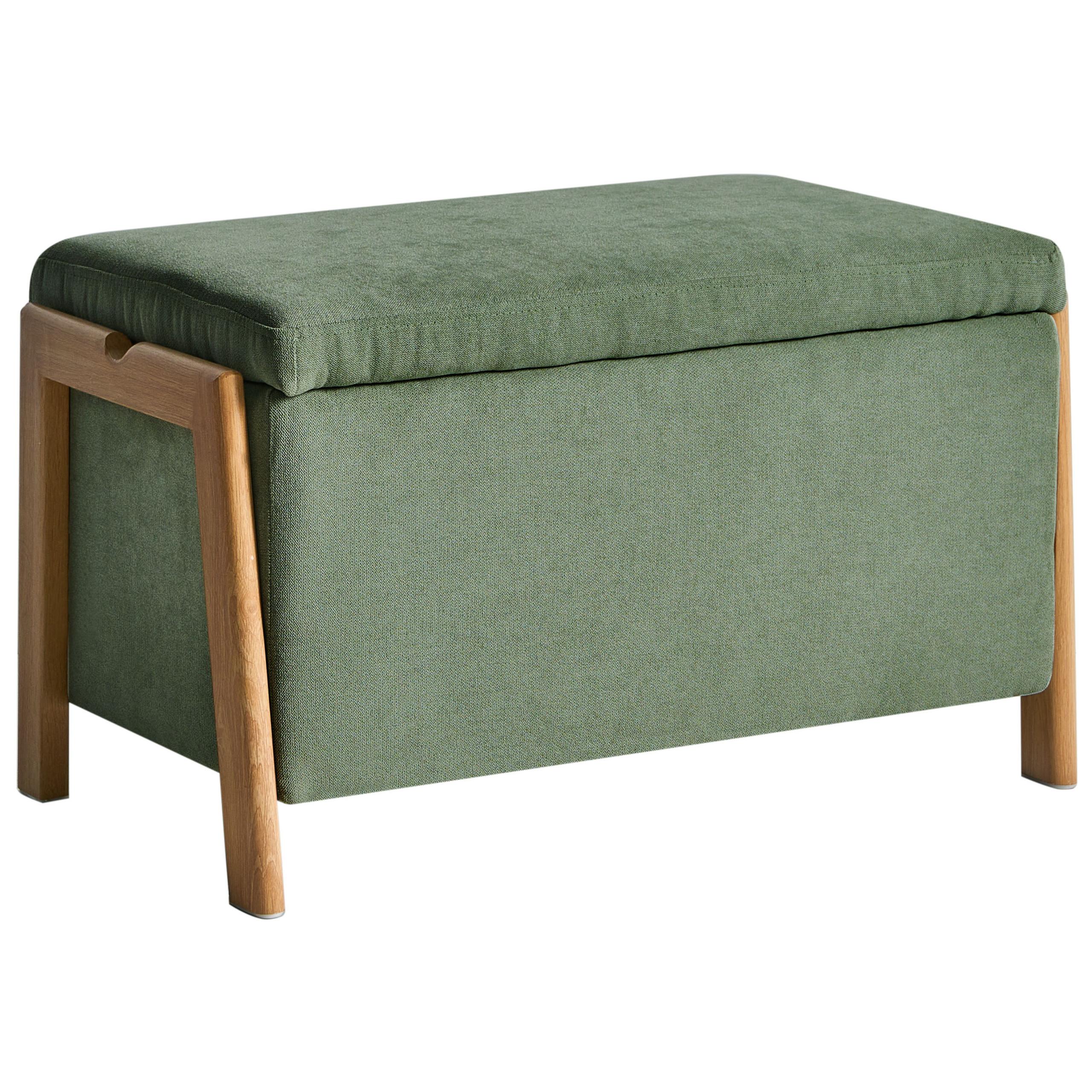 SITZBANK Grün Edland - Braun/Grün, Textil (75/44/43cm) - Beliani
