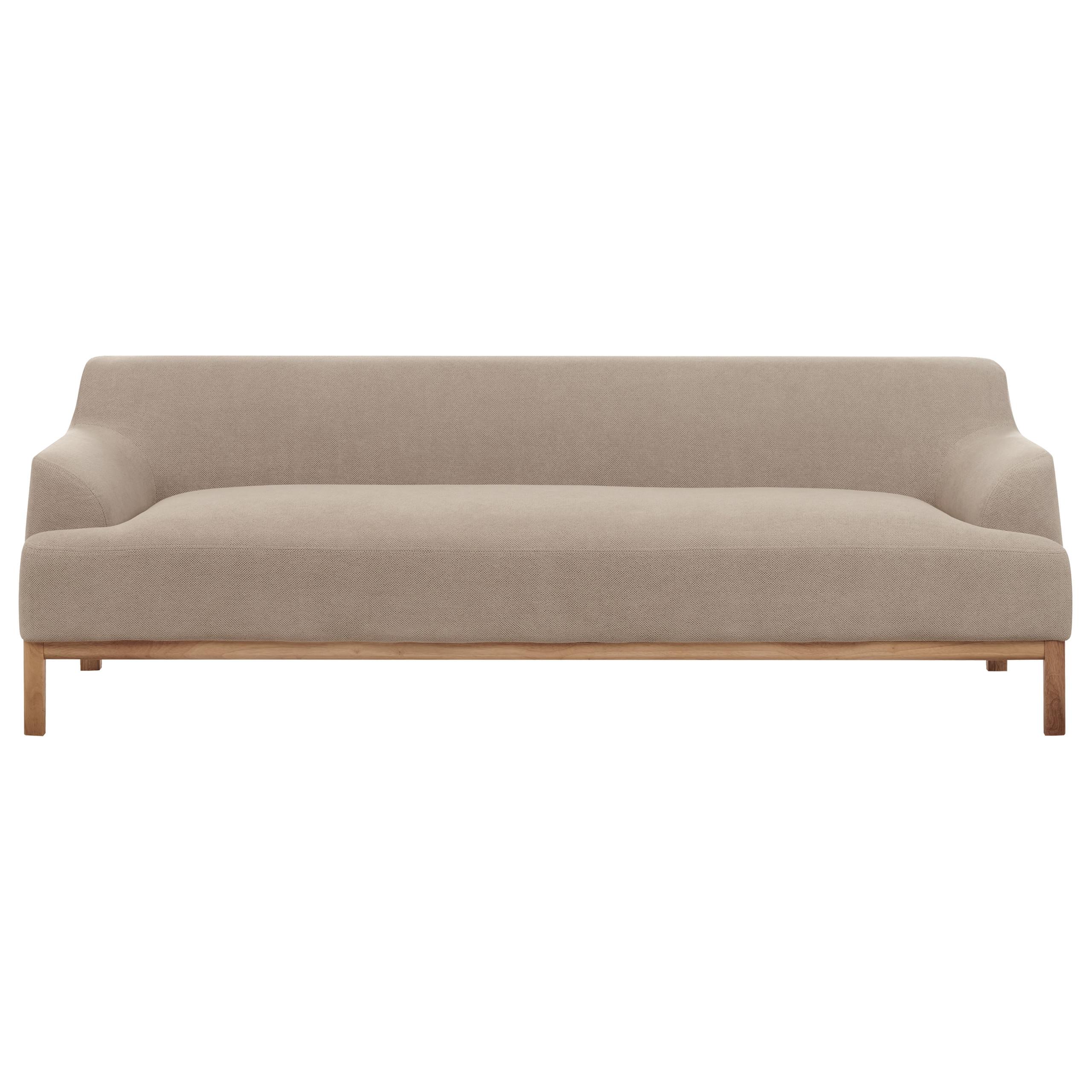 3-SITZER-SOFA Stoff Taupe Sosjo - Taupe, Textil (219/74/83cm) - Beliani