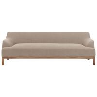 3-SITZER-SOFA Stoff Taupe Sosjo - Taupe, Textil (219/74/83cm) - Beliani