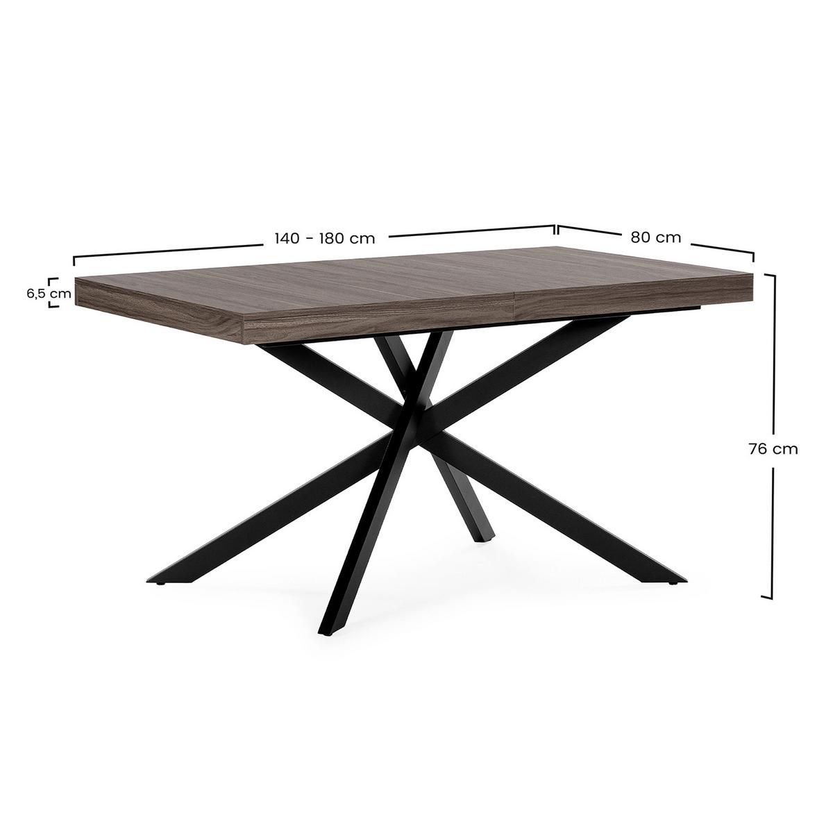 ESSTISCH Palermo Walnuss-Optik, 140-180 cm - Walnussfarben, Holzwerkstoff (80/140/75cm) - VS Venta-stock