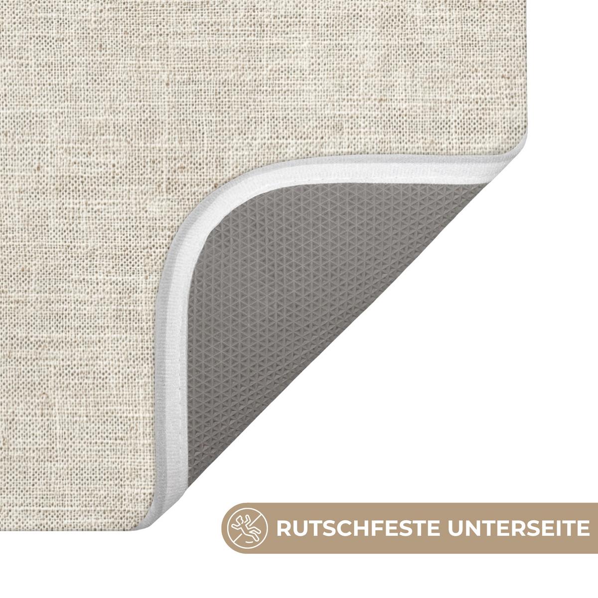 WC-VORLEGER Leinen - Textur - Beige WC Teppich 40x60 cm - Beige, Textil (40/1cm) - OnlyWow
