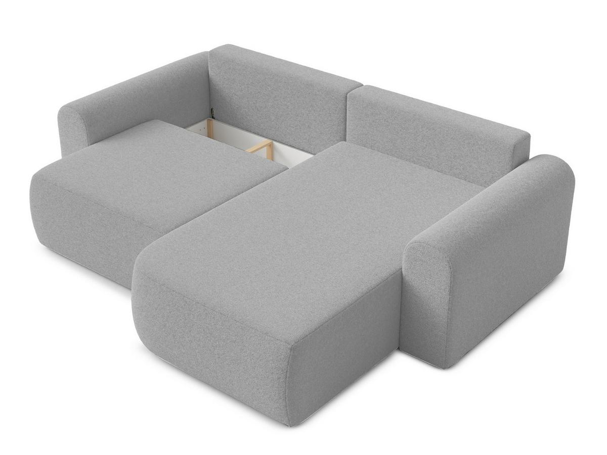ECKSOFA L Form Otterton Hellgrau 250/180/95 cm Rechts mit Schlaffunktion - Hellgrau/Schwarz, Kunststoff/Textil (250/180cm) - AX Living
