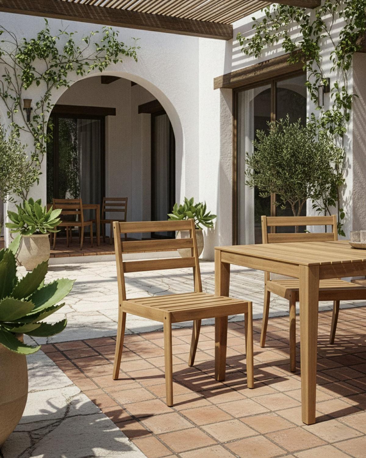 GARTENSTUHL 2er-Set zertifiziertes Akazienholz Hellbraun Chioggia - Hellbraun, Holz (53/87/61cm) - Beliani