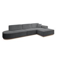 ECKSOFA Ottomane Rechts IREA-L2 - 327x165x80 cm Duneklgrau - Dunkelgrau, Holzwerkstoff/Textil (327/165cm) - ALTDECOR