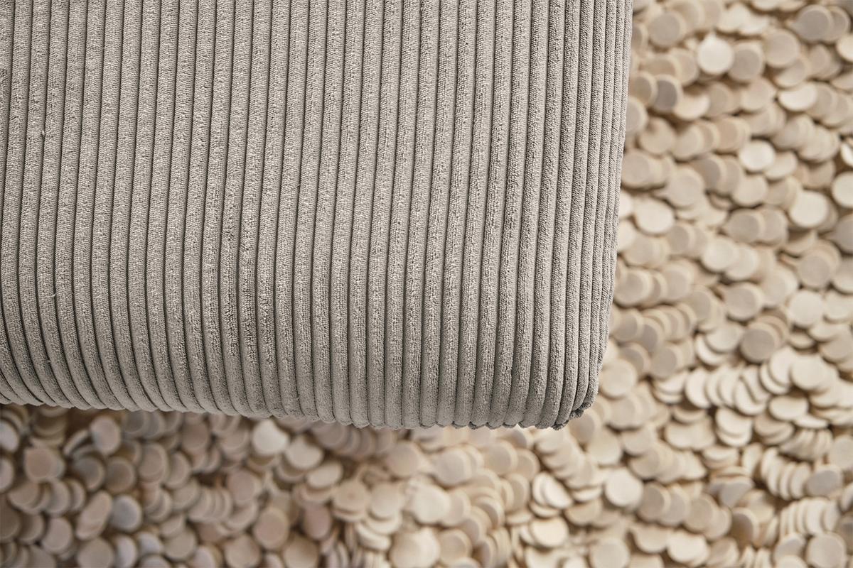 LONGSEAT CHAMRE Grau Cord - Schwarz/Grau, Textil/Metall (130/95/160cm) - KAWOLA