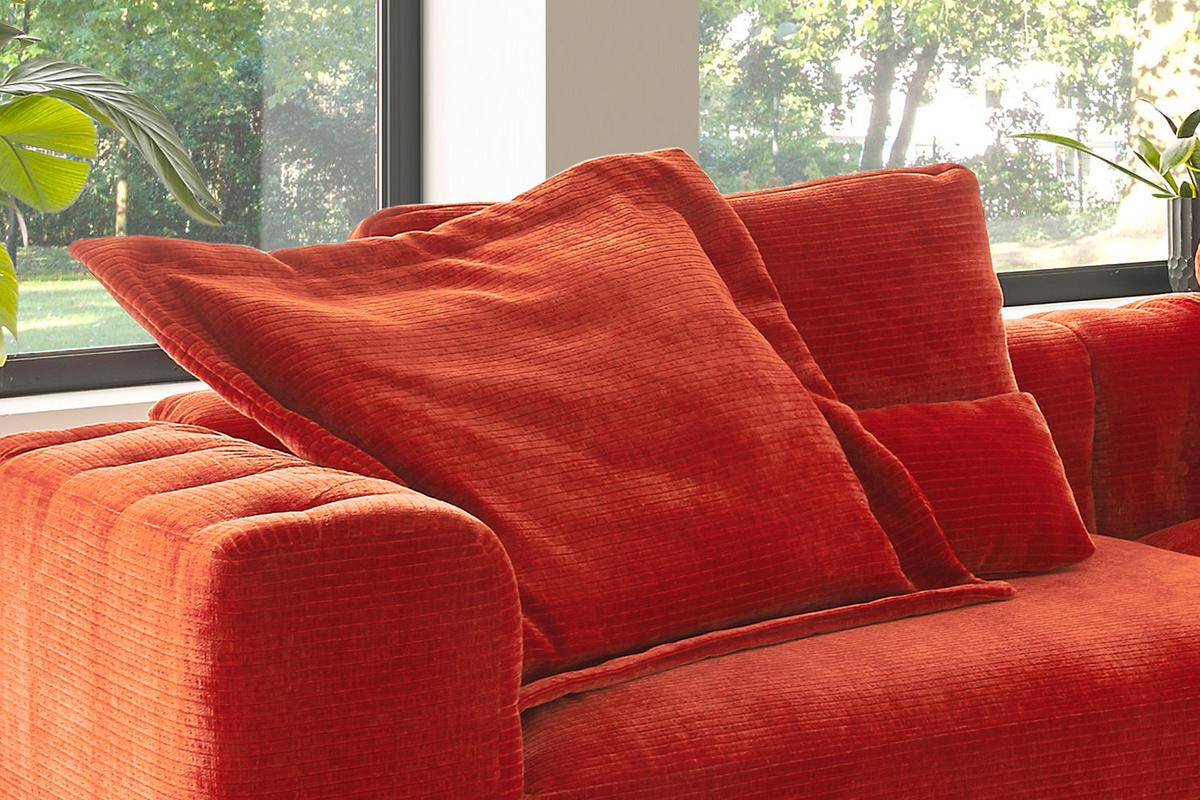 FLATTERKISSEN MEDIUM SEPHI Rot Cord - Rot, Textil (75/75cm) - KAWOLA