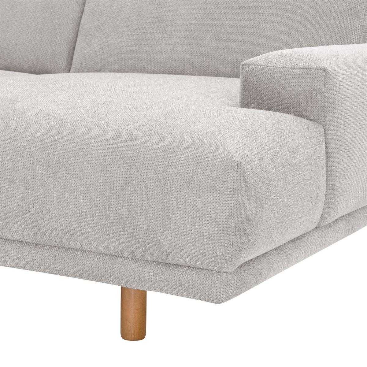 ECKSOFA mit Longchair rechts Kattryna Flachgewebe silber - Silberfarben, Kunststoff (133/283cm) - 58aufmkessel