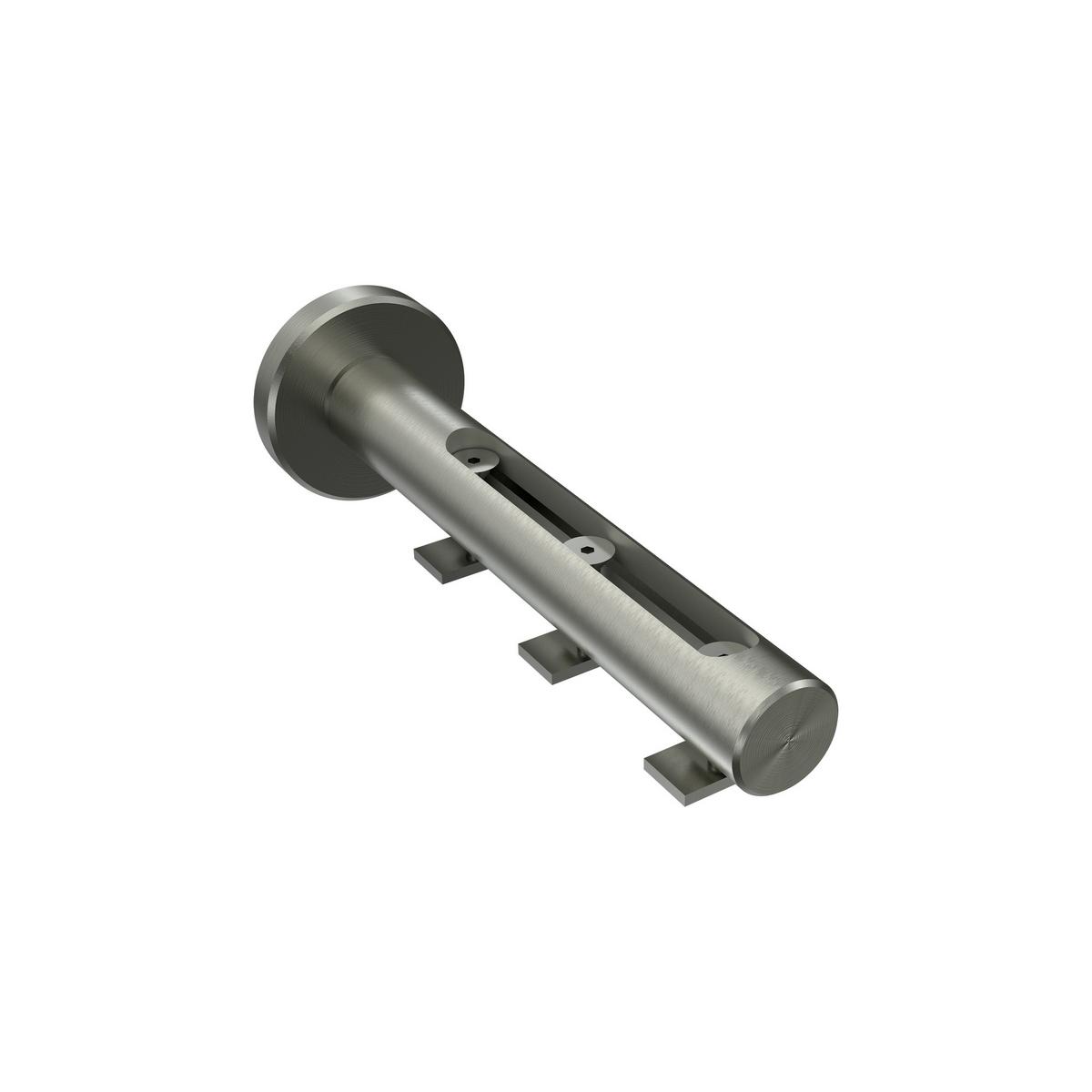 GARDINENSTANGE INNENLAUF Siteno Tanara 540 cm (geteilt in 3 x 180 cm), 3-läufig, 20 mm Ø Edelstahl-Optik - Edelstahlfarben/Silberfarben, Metall (540cm) - INTERDECO