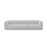 MODULARES Sofa 3-SITZER MIRA-S2 319x89x70 Grau cm Velours - Schwarz/Grau, Holzwerkstoff/Kunststoff (319/70/89cm) - ALTDECOR