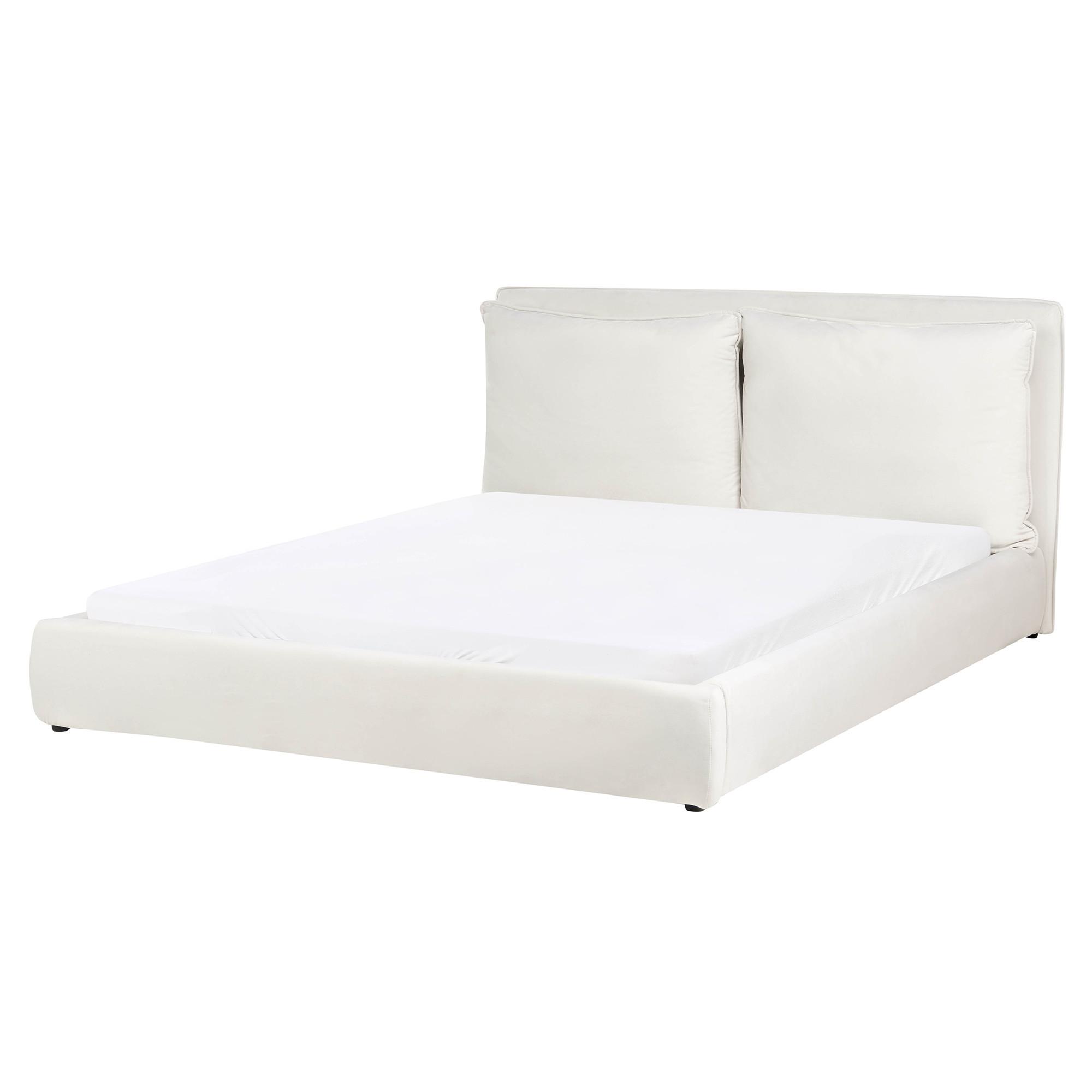 WASSERBETT 160/200 cm Cremeweiß Bajonna - Schwarz/Weiß, Textil (160/200cm) - Beliani