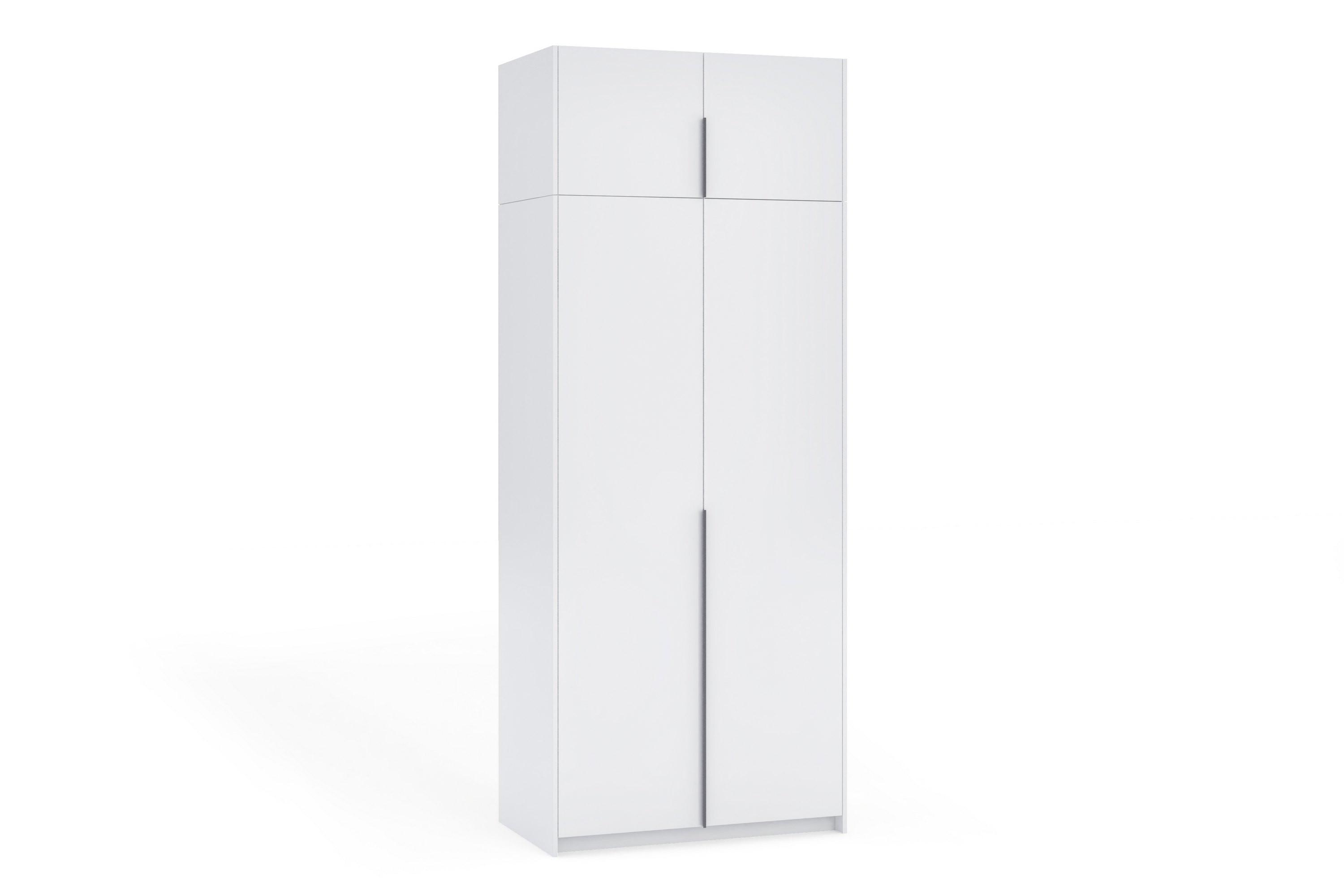 DREHTÜRENSCHRANK AMARA 100/250/58cm 2-türig Weiß - Weiß, Holzwerkstoff (100/250/58cm) - MASSENO