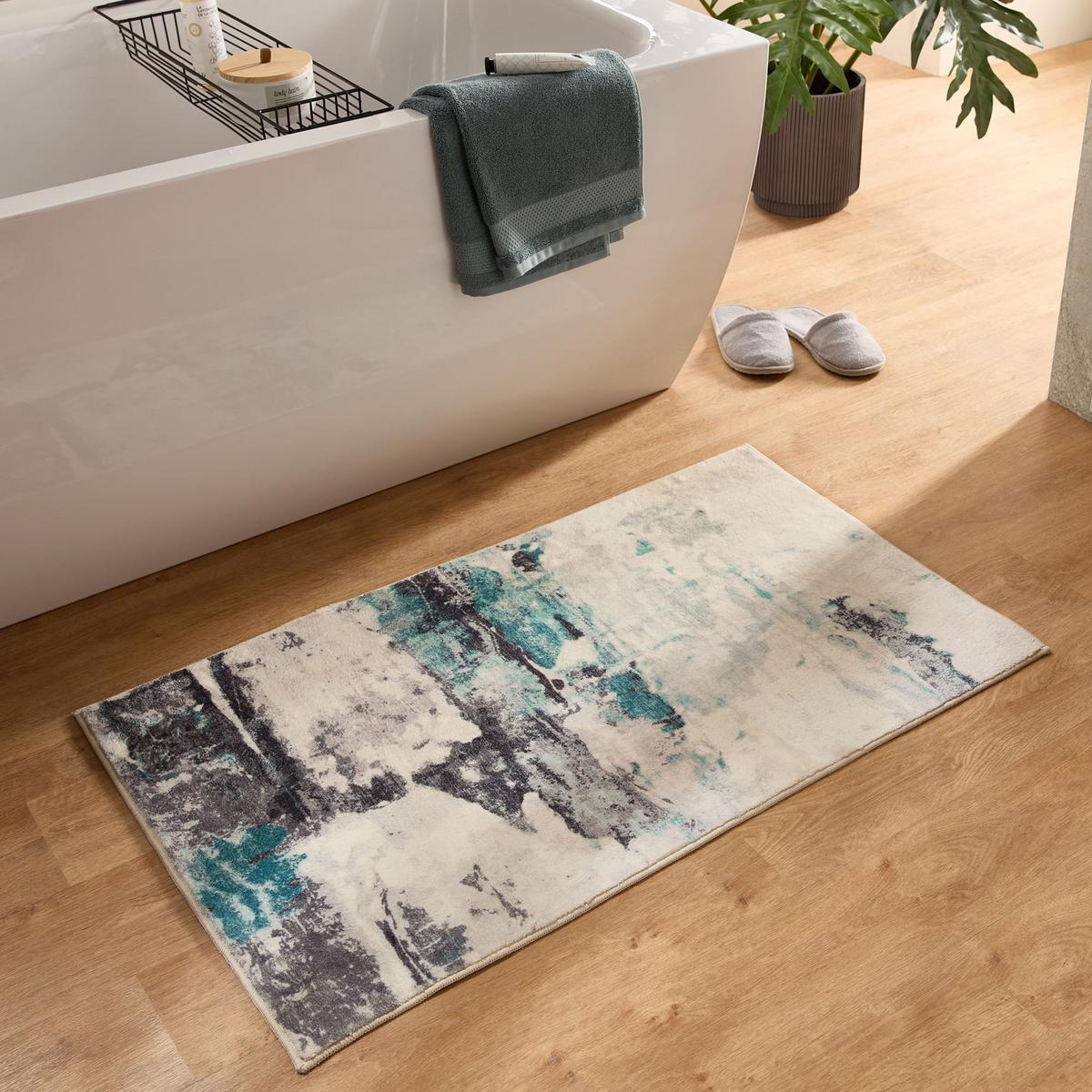 BADTEPPICH Ariella Grau 60x100 cm - Türkis, Textil (60/100cm) - Gino Falcone