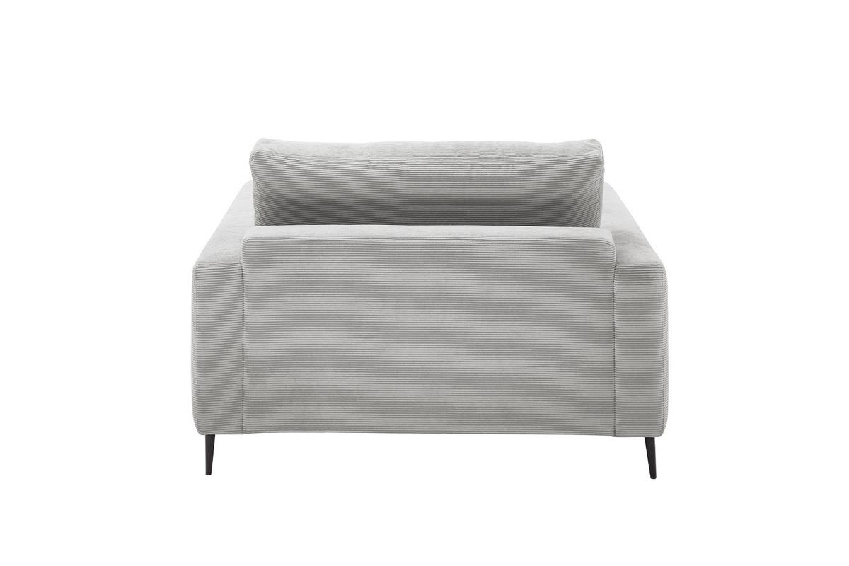 LONGSEAT CARA Silber Cord - Silberfarben/Schwarz, Textil/Metall (132/84/170cm) - KAWOLA