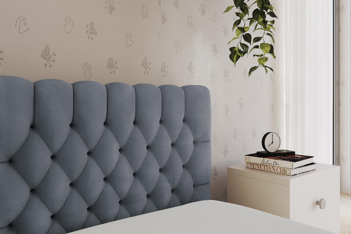 EINZELLBETT Jugendbett mit Bettkasten und Matratze H3/H4, Links - MULY 100x200 Grau - Grau, Holzwerkstoff/Textil (100/200cm) - ALTDECOR