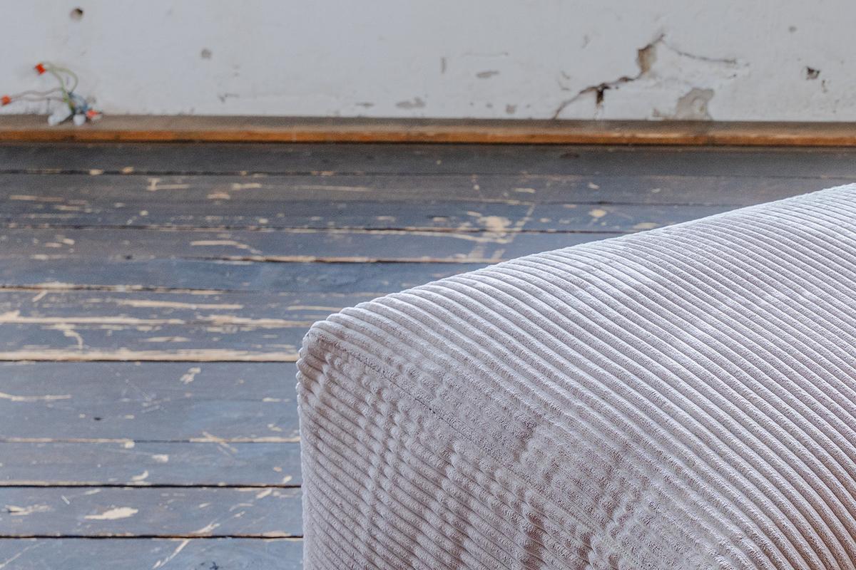 HOCKER MIA Taupe Cord - Taupe/Schwarz, Kunststoff/Textil (117/47/84cm) - KAWOLA