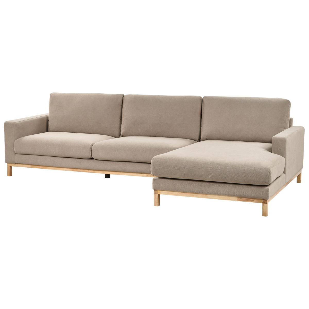 ECKSOFA 4-Sitzer Stoff Taupe linksseitig Siggard - Taupe/Beige, Textil (296/163cm) - Beliani
