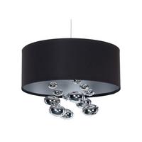 HÄNGELEUCHTE Schwarz 40/96 cm - Silberfarben/Schwarz, Kunststoff (40/1/96cm) - ONZENO