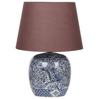 TISCHLEUCHTE Braun/Weiß/Blau Neira - Blau/Braun, Keramik (35/35/46cm) - Beliani